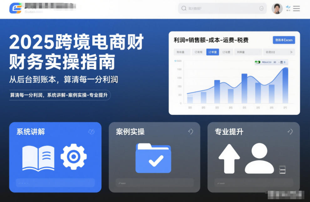 2025跨境电商财务实操指南,从后台到账本,算清每一分利润,系统讲解-案例实操-专业提升-站长V课