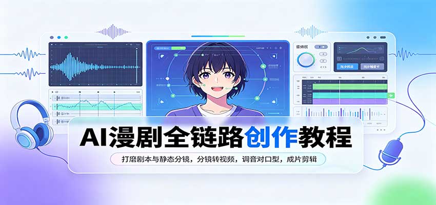 AI漫剧全链路创作教程:打磨剧本与静态分镜,分镜转视频,调音对口型,成片剪辑-站长V课