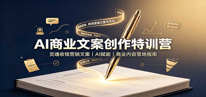 AI商业文案创作特训营：灵魂收钱营销文案，AI赋能，商业内容落地指南-站长V课