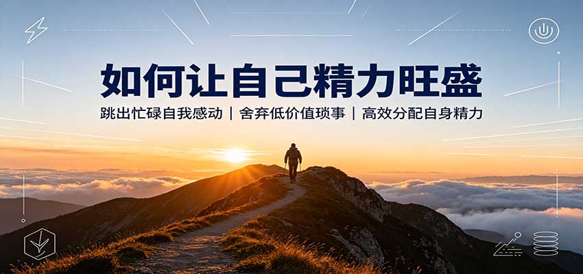 如何让自己精力旺盛：跳出忙碌自我感动，舍弃低价值琐事，高效分配自身精力-站长V课