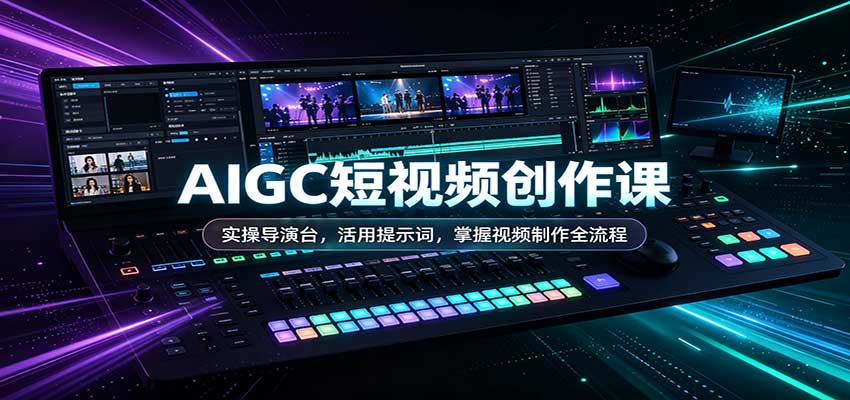 AIGC短视频创作课:实操导演台,活用提示词,掌握视频制作全流程-站长V课