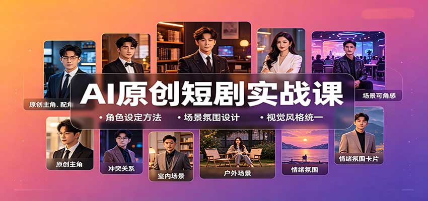AI原创短剧实战课：从零搭建短剧创作全流程，批量产出可上线剧本-站长V课