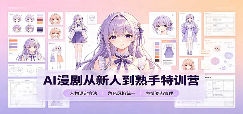 AI漫剧从新人到熟手特训营:剧本分镜创作,提示词模板,人物设定与工具资源-站长V课
