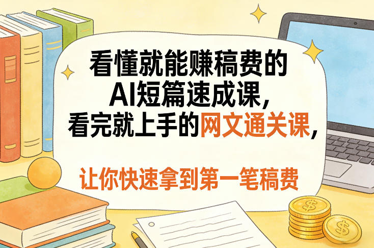 看懂就能賺稿费的AI短篇速成课,看完就上手的网文通关课,让你快速拿到第一笔稿费(更新1008)-站长V课