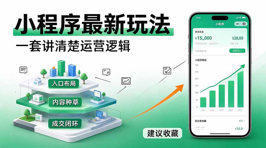 微信小程序最新玩法   四种收益来源，单日收入400+-站长V课