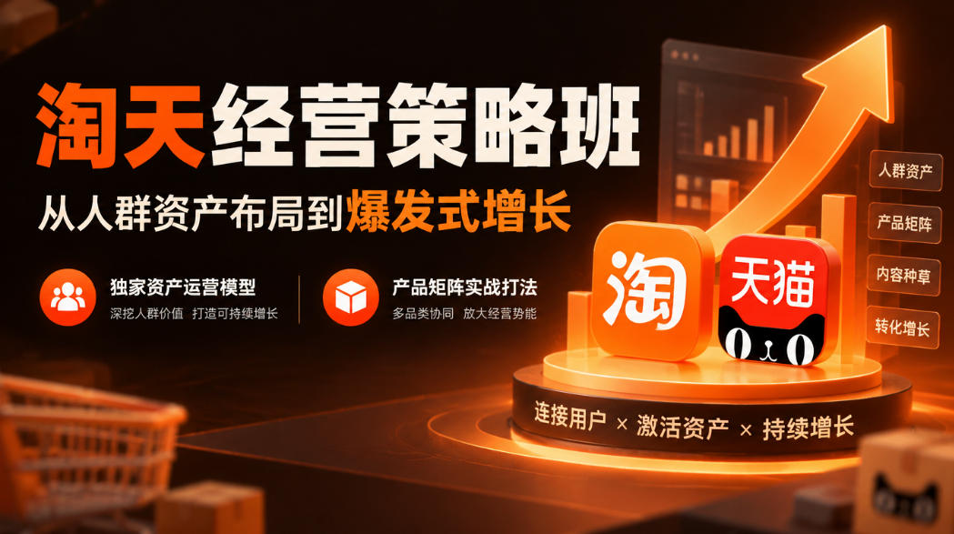 淘天经营策略班，从人群资产布局到爆发式增长，独家资产运营模型，产品矩阵实战打法-站长V课