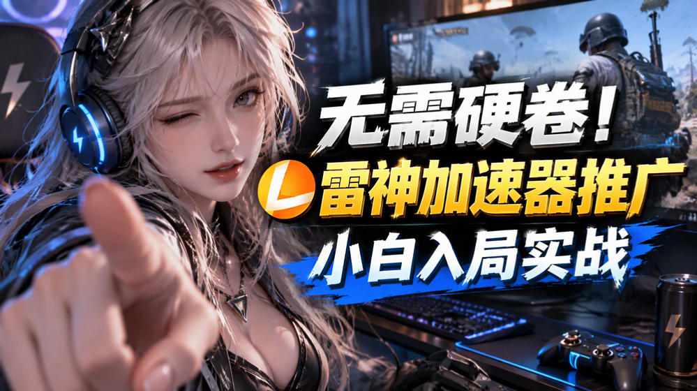 无需硬卷!雷神加速器推广,小白入局实战一天也能几十r-站长V课