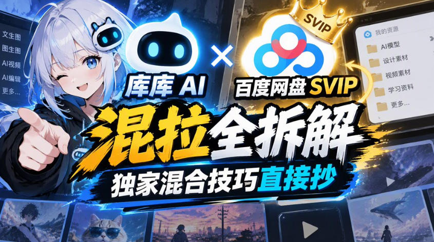 库库AI×百度网盘SVIP混拉全拆解，独家混合技巧直接抄-站长V课