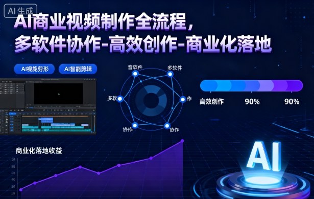 AI商业视频制作全流程2期，多软件协作-高效创作-商业化落地（更新）