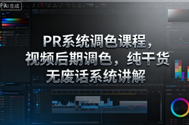PR系统调色课程,视频后期调色,纯干货无废话系统讲解