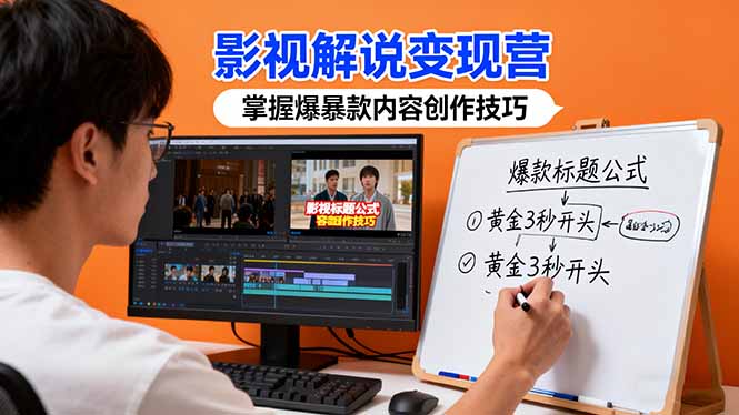 影视解说变现营：通过30+实战案例爆款内容创作技巧，掌握影视解说盈利密码-站长V课