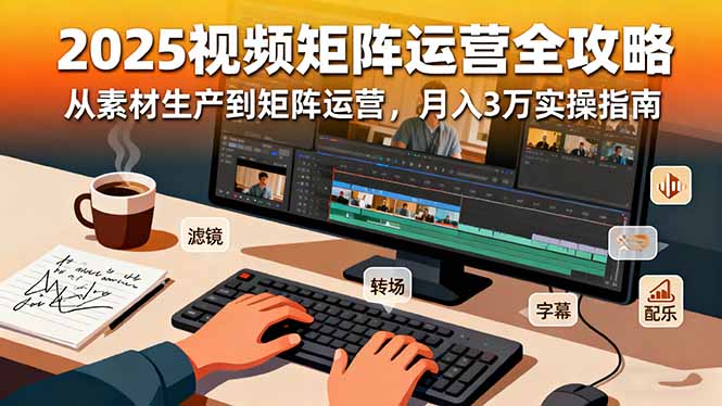 2025短视频矩阵运营全攻略：从素材生产到矩阵运营，月入3万实操指南-站长V课